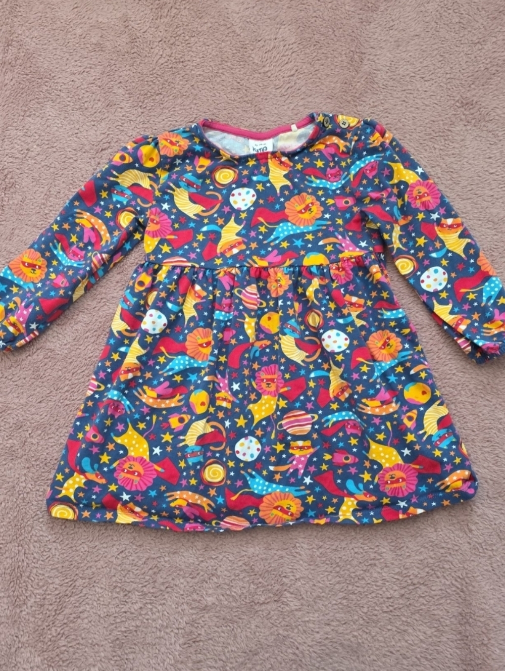 Kite size 3 years or 3t long sleeve space superhero cat european british dress